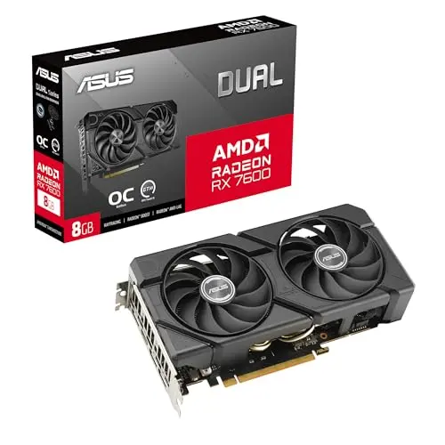 Placa de vídeo ASUS Dual Radeon RX 7600 EVO OC Edition vs XFX